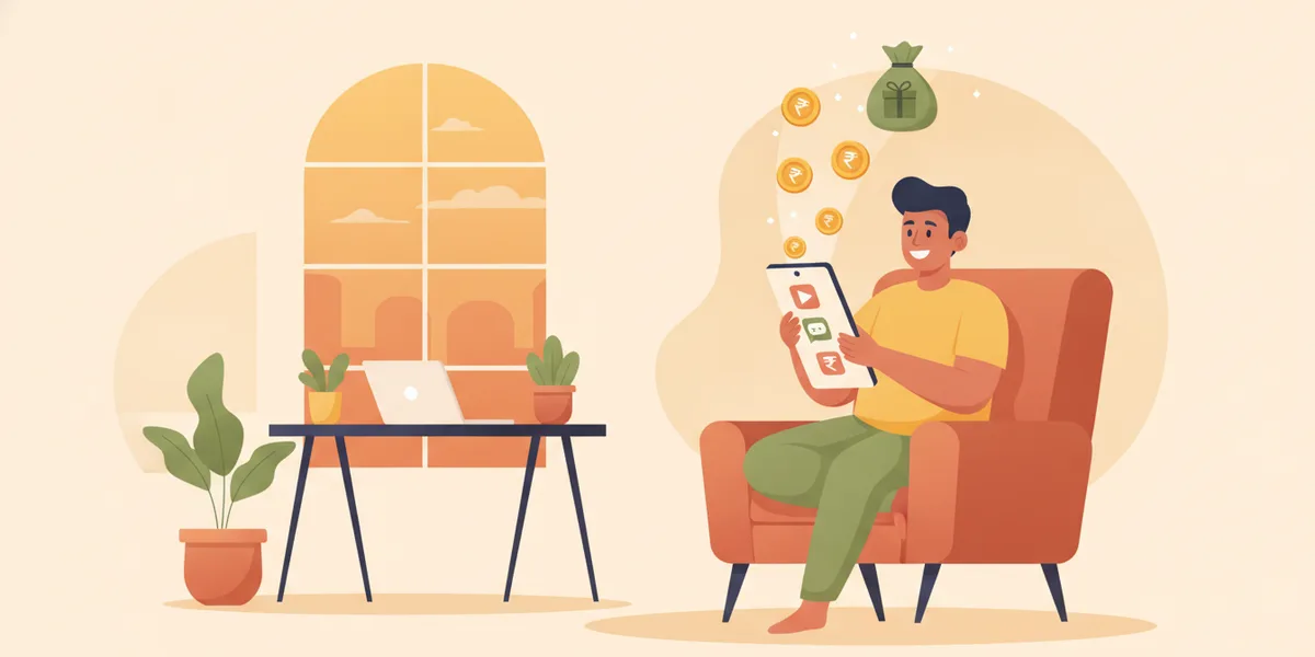 Earning money from home on the Taurus app — video, task and referral rewards on a phone