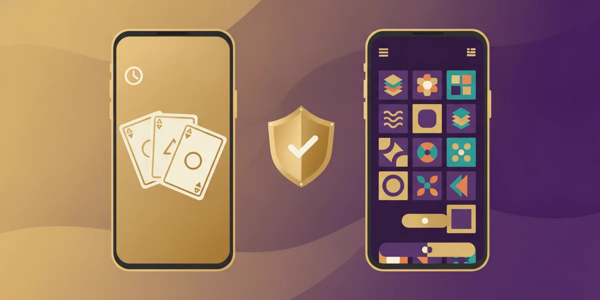 Teen Patti Gold old version vs new version on two phones with a safety shield between them